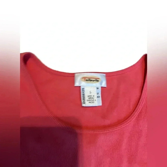 Vintage Talbots Bodycon Shirt Womens Size Large Pink Sleeveless Cotton Blend - Picture 2 of 4